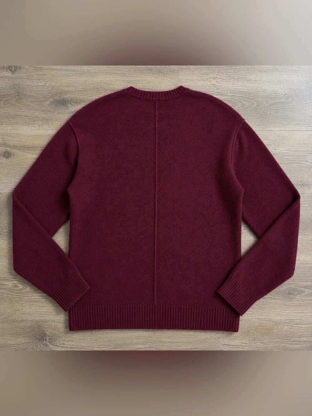 AllSaints Patern Wool Blend Crewneck Sweater Burgundy XXL Warm Quiet Luxury